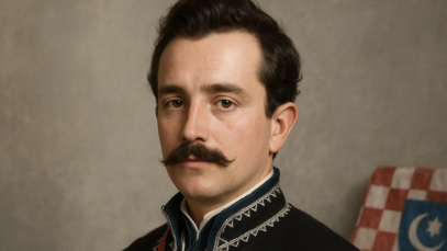 Fotorealističan prikaz Ljudevita Gaja koji je generiran na temelju poznatog portreta.