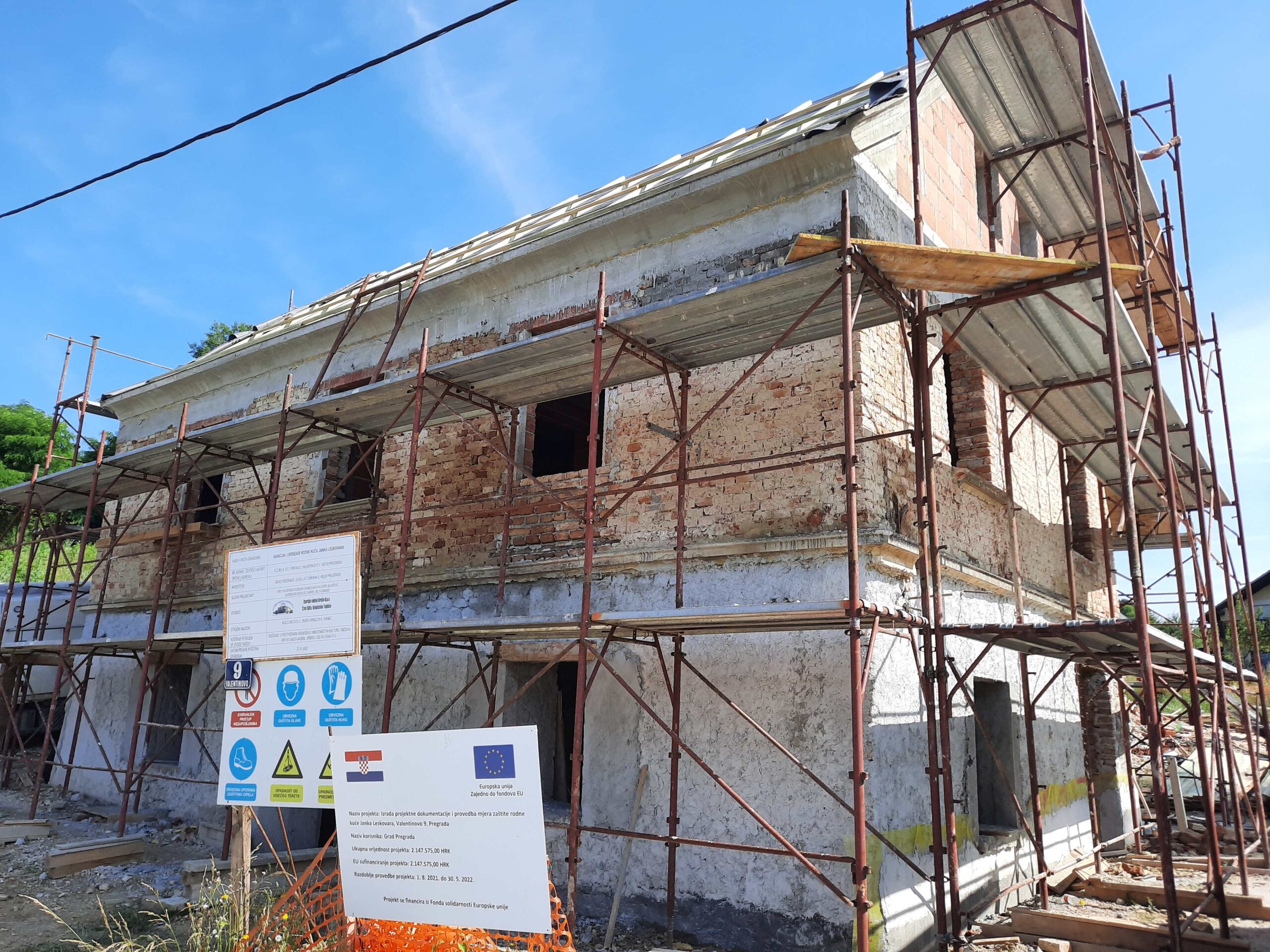 Rodna kuća hrvatskoga književnika Janka Leskovara za vrijeme obnove FOTO: Ministarstvo kulture i medija
