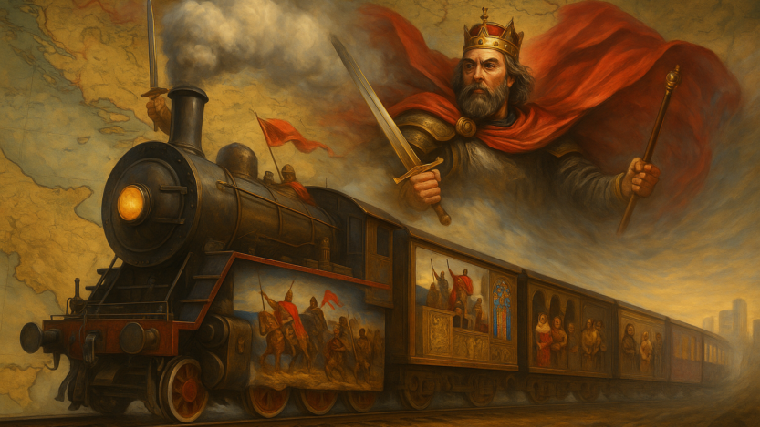 Ilustracija "Hrvatsko Kraljevstvo express" AI / Blaga & misterije