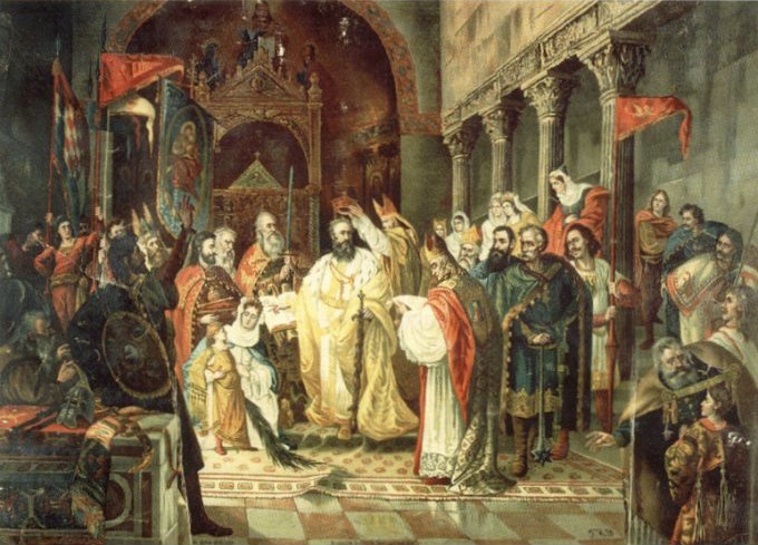 Krunidba kralja Zvonimira, rad umjetnika Ferda Quiquereza