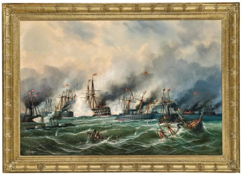 Bitka kod Visa autora Alberta Riegera, 1866.