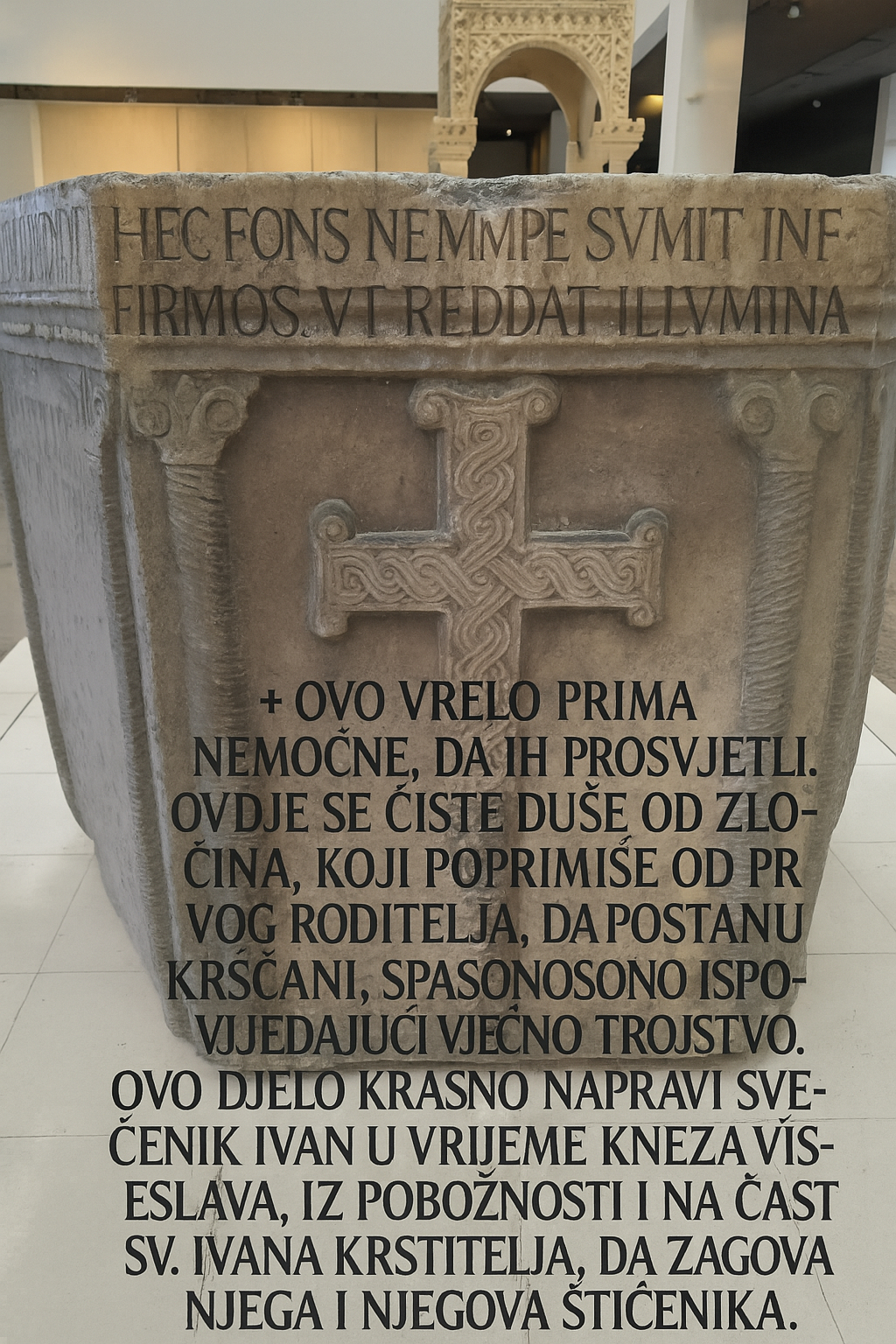 Krstionica kneza Višeslava, natpis