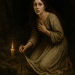 Ilustracija iz Djevojačke pećine. Slika je generirana uz pomoć ChatGPT (OpenAl), 2025.