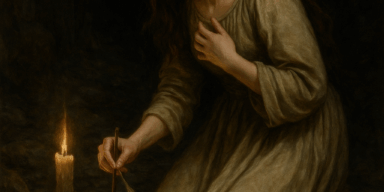 Ilustracija iz Djevojačke pećine. Slika je generirana uz pomoć ChatGPT (OpenAl), 2025.