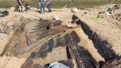 Rimska lađa pronađena u koritu rijeke Kupe FOTO: Gradski muzej Sisak