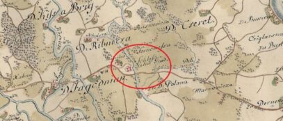 Plan Želingrada na prvoj austrijskoj izmjeri iz druge polovice 18. st., mapire.eu Izvor: Dubravka Latinčić, Krešimir Regan: Turopoljske utvrde, Studia lexicographica, 15(2021)