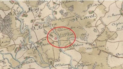 Plan Želingrada na prvoj austrijskoj izmjeri iz druge polovice 18. st., mapire.eu Izvor: Dubravka Latinčić, Krešimir Regan: Turopoljske utvrde, Studia lexicographica, 15(2021)