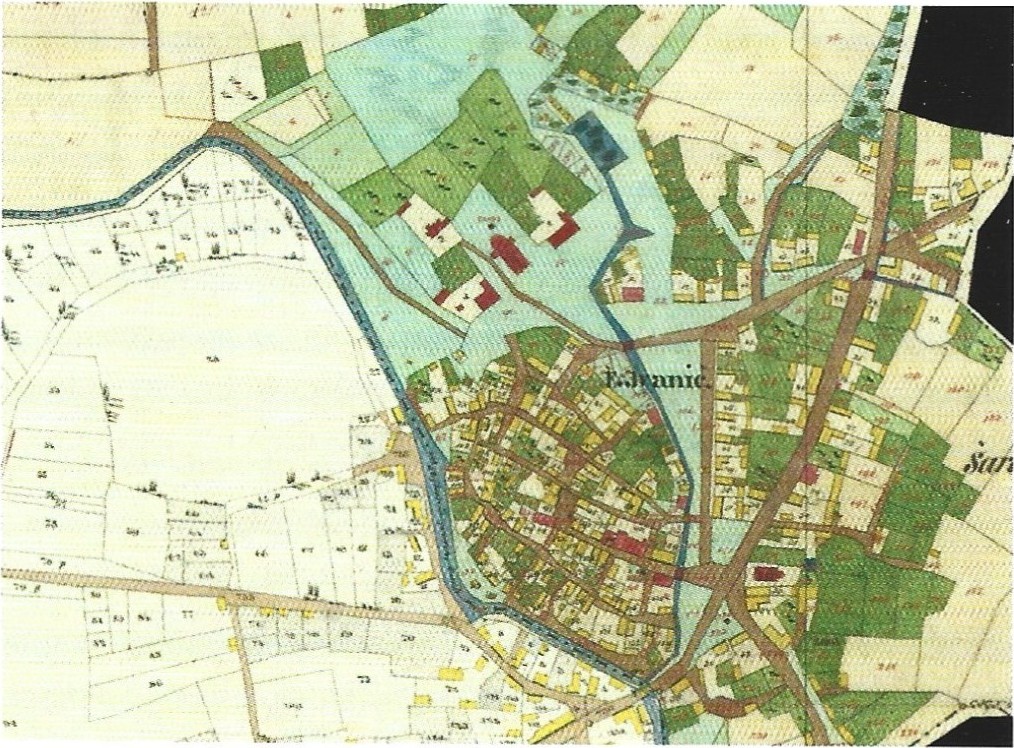 Ivanić-Grad, katastarski plan iz 19. stoljeća IZVOR: HDA / Leksikon utvrda Hrvatske
