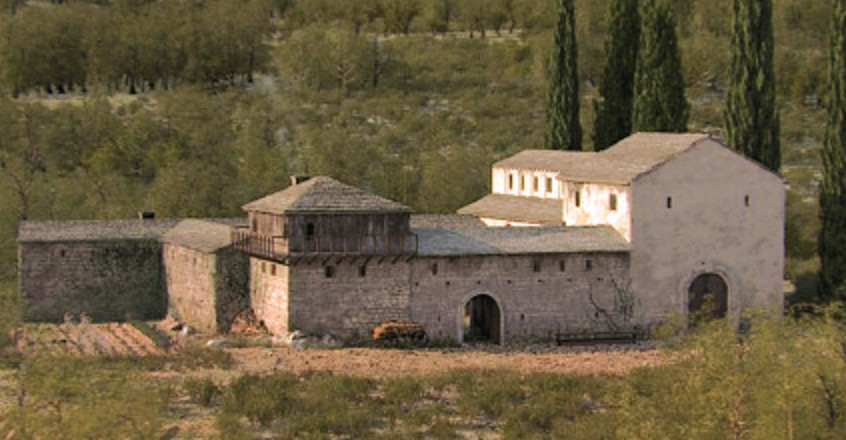 Rekonstrukcija vladarskog kompleksa na lokalitetu Crkvina u Biskupiji, grobovi hrvatsskih vladara FOTO: Hrvatski povijesni atlas, treće, dopunjeno i prošireno izdanje čiji izlazak se očekuje za Interliber 2025. / Leksikografski zavod Miroslav Krleža / Boris Hergešić / TV serija Hrvatski kraljevi / Hrvatska radiotelevizija