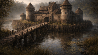 Wasserburg ilustracija. Slika je generirana pomoću ChatGPT-a 2026.