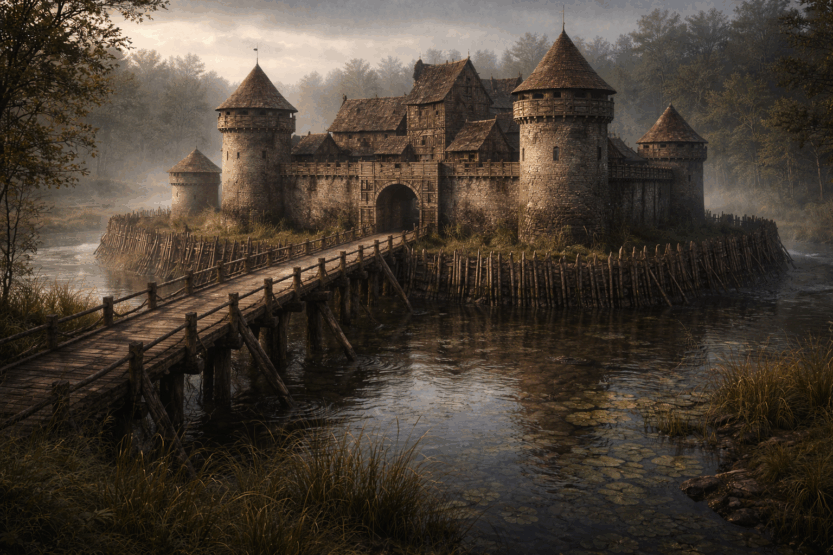 Wasserburg ilustracija. Slika je generirana pomoću ChatGPT-a 2026.