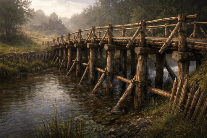 Drveni most, ilustracija. Slika je generirana pomoću ChatGPT-a 2026. 
