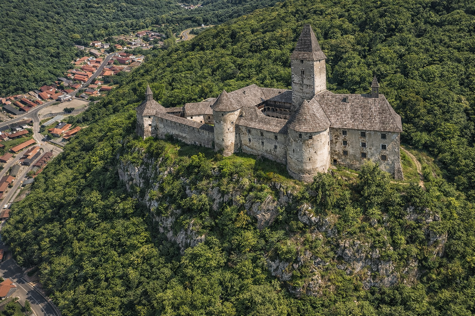 Rekonstrukcija Starog grada Samobora Slika je generirana uz pomoć Google Geminia-a, ChatGPT-a i Google Earth-a 