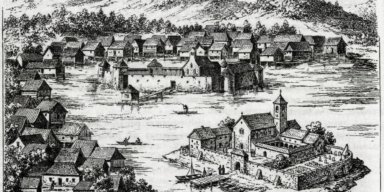 Otočac i samostan, ilustracija. Slika je generirana pomoću Google Geminia 2026.