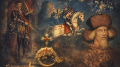 Ilustracija povijesnih ličnosti i predmeta koji se vezuju uz Red zmajskih vitezova / Uredništvo / Blaga & misterije