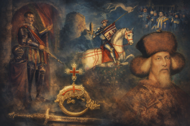 Ilustracija povijesnih ličnosti i predmeta koji se vezuju uz Red zmajskih vitezova / Uredništvo / Blaga & misterije