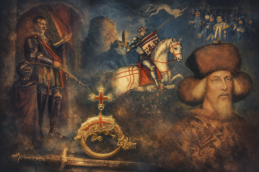 Ilustracija povijesnih ličnosti i predmeta koji se vezuju uz Red zmajskih vitezova / Uredništvo / Blaga & misterije