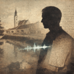 Ilustracija spaja arhivsku sliku grada, originalnu kolumnu i zvučni zapis mikeškog govora u jedinstveni vizualni mozaik