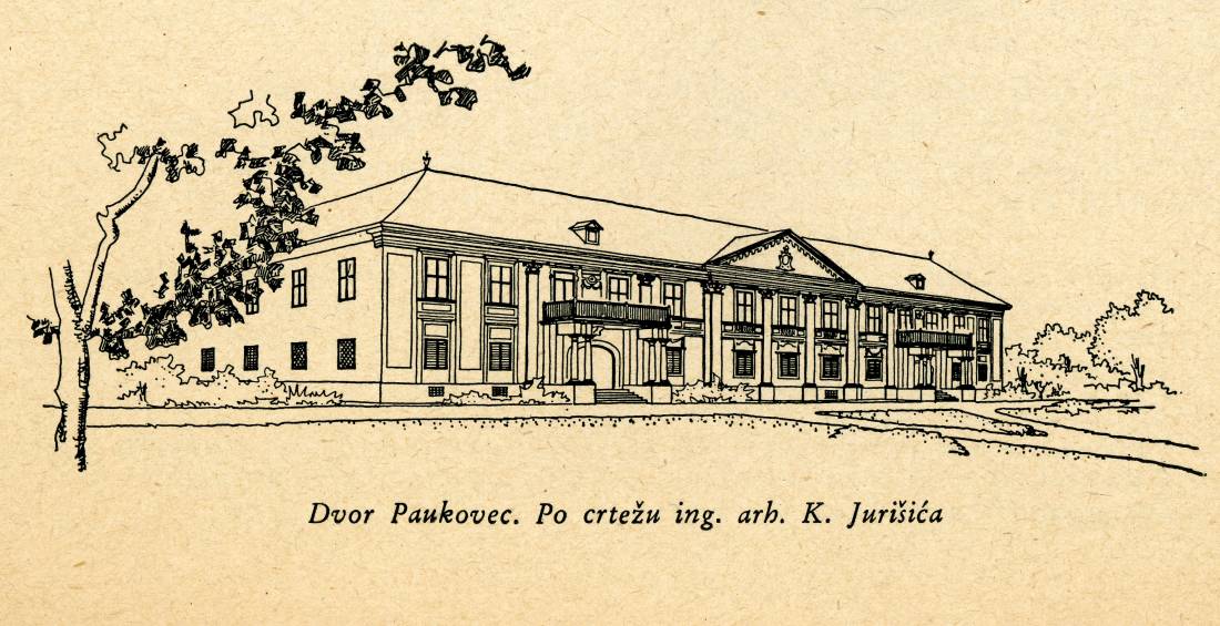 Dvor Paukovec. Po crtežu ing. arh. K. Jurišića. Izvor: muzej-zelina.hr