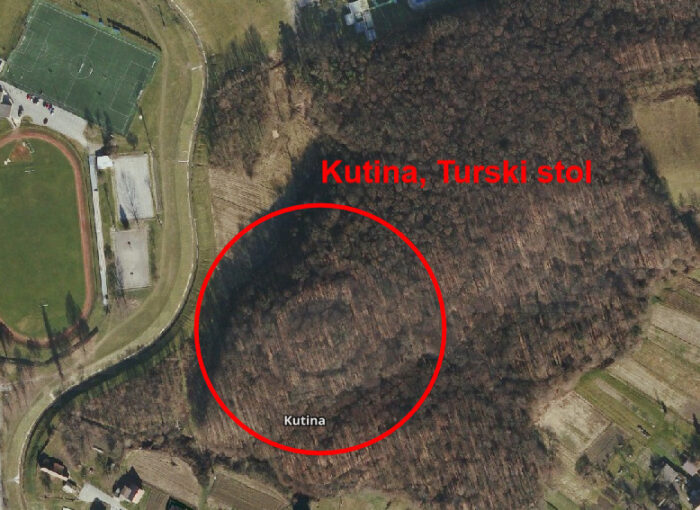 Kutina, Turski stol (podloga: geoportal.dgu.hr). Izvor: Muzej Moslavine Kutina 