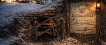 Ilustracija teme o rudnicima na Medvednici ispod Crvenog spusta / Blaga & misterije