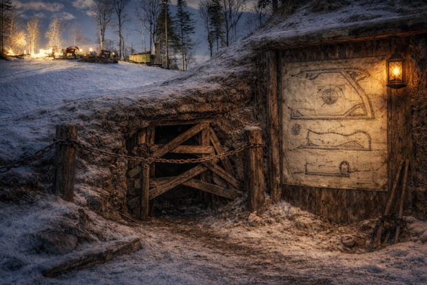 Ilustracija teme o rudnicima na Medvednici ispod Crvenog spusta / Blaga & misterije