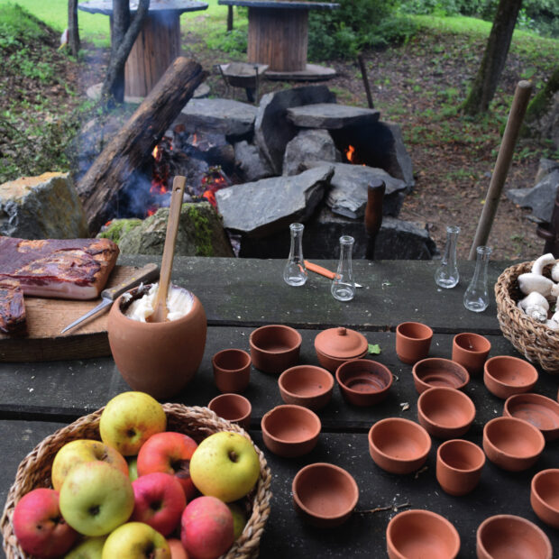 Izbor namirnica i pribora korištenog za pripremu jela iz kuharice FOTO: Stjepan Marinković, Arheološki muzej Zagreb