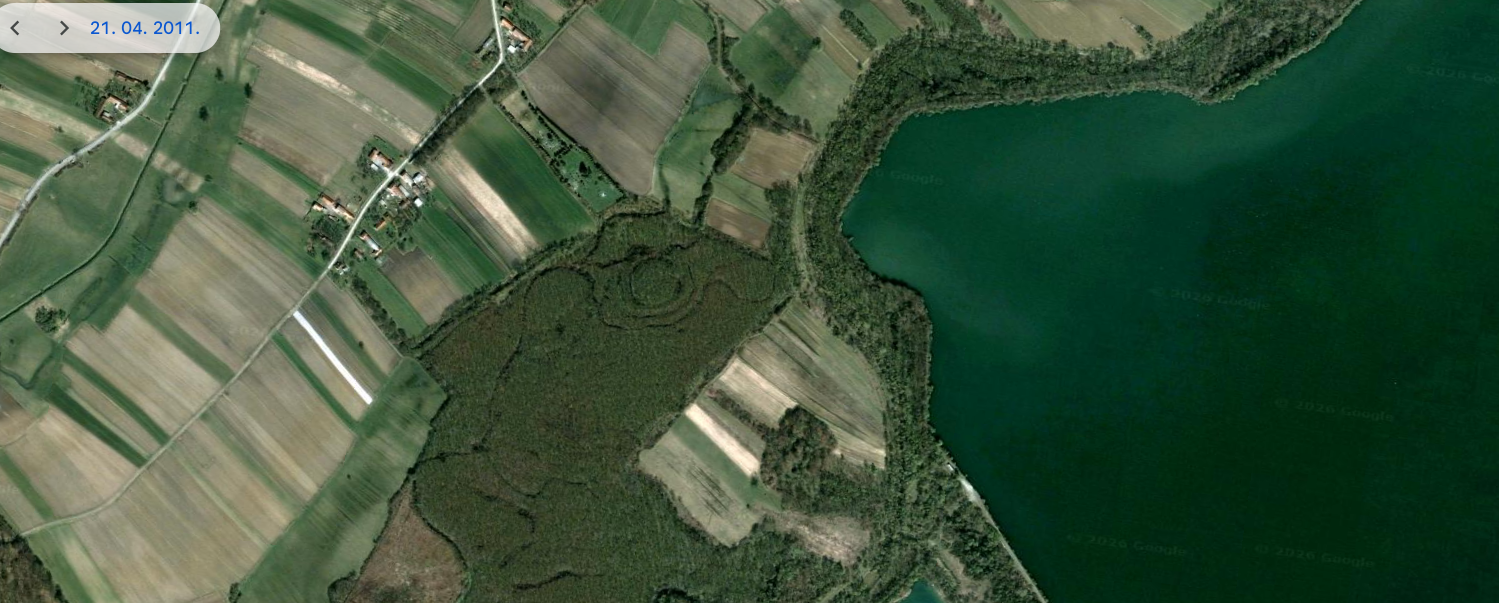 Položaj utvrde na Google Earthu (2011. godina).
