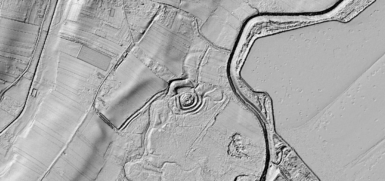 Lokacija utvrde na LIDAR snimci. Izvor: Geoportal Državne geodetske uprave
