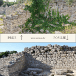 Gradske terme u Saloni prije i poslije čišćenja FOTO: Arheološki muzej u Splitu, armus.hr