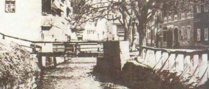 Ulica Potok – danas Tkalčićeva ulica – 1894. g. Belušić-Bela, D. priče iz stare Tkalče : purgerska sjećanja. Izvor: KGZ - Knjižnica Marije Jurić Zagorke