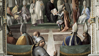 Krunidba i prisega kralja Dmitra Zvonimira 1076. godine na fresci Marzija Ganassinija, nastaloj između 1610. i 1614. u prostorijama današnjega Vatikanskog apostolskog arhiva. Činjenica da je Zvonimirova krunidba stoljećima poslije uvrštena među povijesne prizore u Vatikanu svjedoči o mjestu koje je taj događaj zauzimao u povijesnom pamćenju odnosa papinstva i europskih vladara.