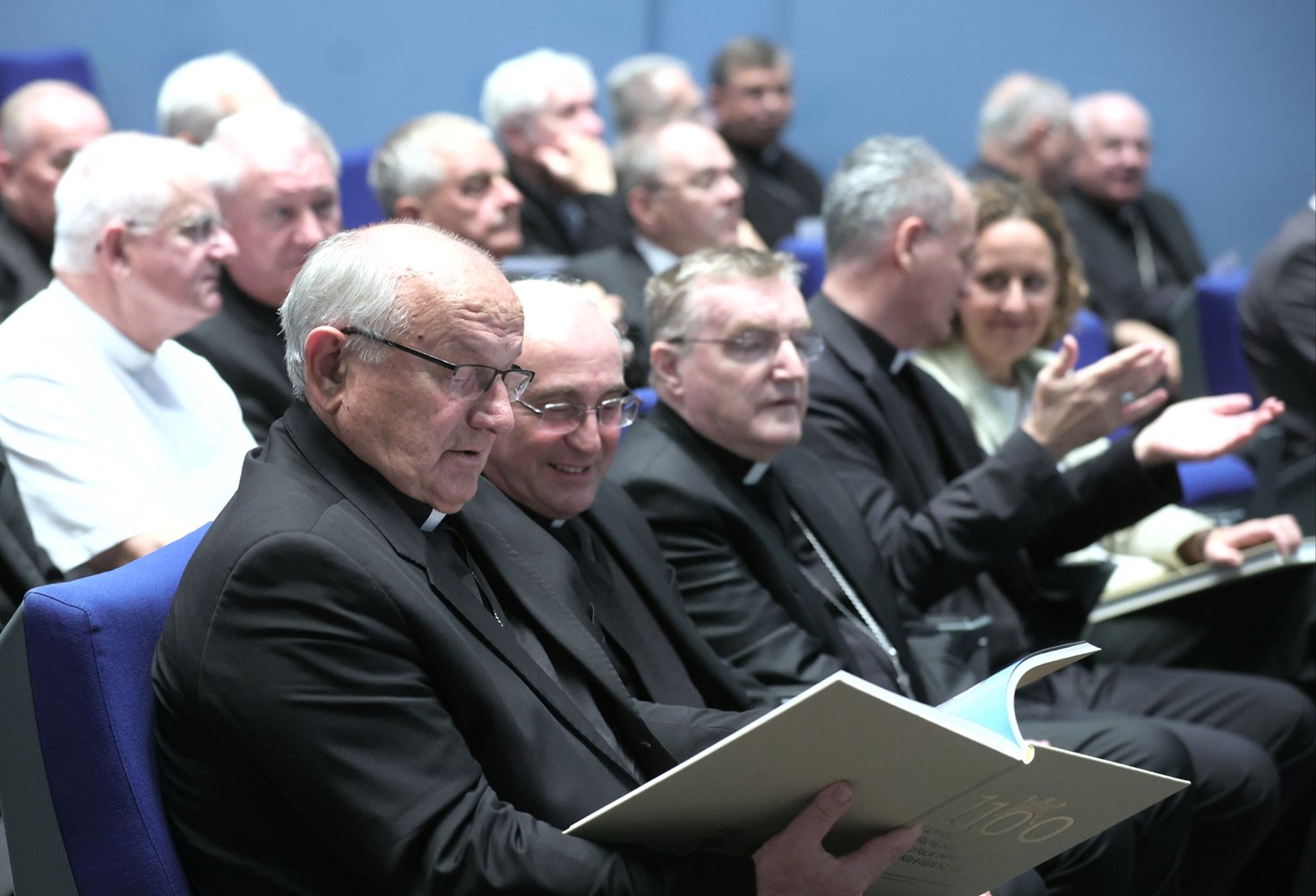 Na predstavljanju monografije sudjelovali su ministrica kulture i medija Nina Obuljen Koržinek i zagrebački nadbiskup i predsjednik Hrvatske biskupske konferencije Dražen Kutleša. Foto: HINA/IKA