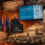 Ilustracija spaja prizore s međunarodne konferencije Contra Sagas u Zagrebu s motivima povijesnih progona vještica, sudskih procesa i lomača ranoga novog vijeka. ILUSTRACIJA: Blaga & misterije / AI